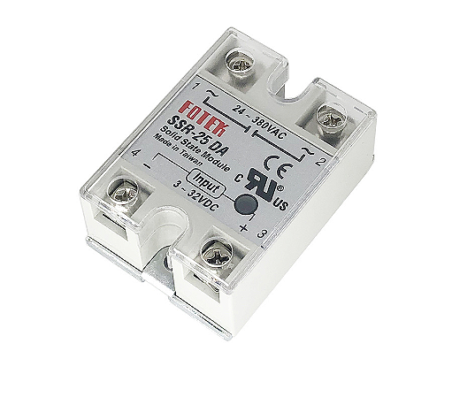 Relé Estado Sólido SSR-25DA 3-32VCC Entrada 25A NFe