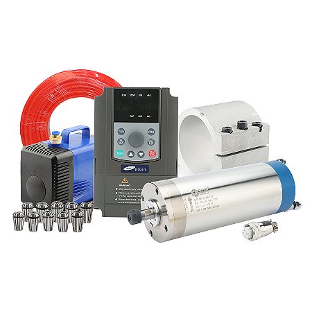 Kit CNC Router Motor 1,5kW Resfriado Água Bomba Inversor NFe