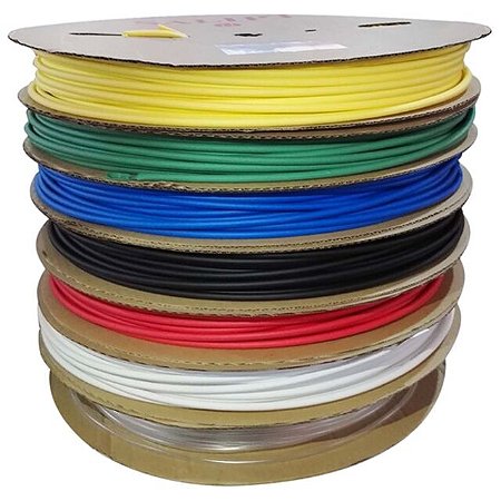 Espaguete Tubo Termoretratil Cores 6mm Rolo 1 Metro NFe