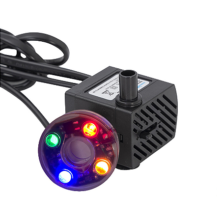 Mini Bomba Submersa Aquário Paisagismo 5W 350L/H Com Led