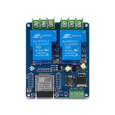 Placa Desenvolvimento Wifi IOT ESP32 2 Canais Relé 30A NFe