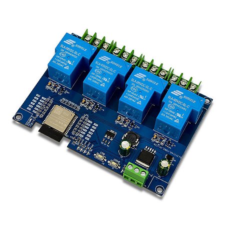 Placa Desenvolvimento Wifi IOT ESP32 4 Canais Relé 30A NFe