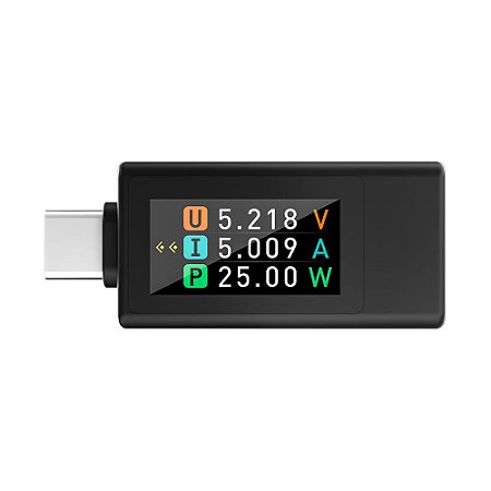 Medidor Tensão Corrente USB Tipo C Bidirecional WKS-1902 LCD