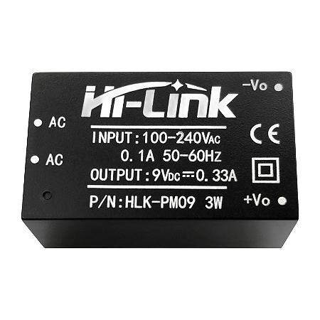 Mini Fonte Alimentação Tensão AC-DC 9V 3W HI-Link HLK-PM09