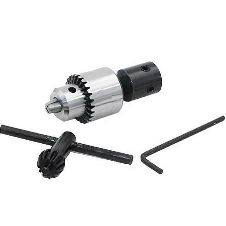 Mandril 0,3-4mm Chave Eixo 5mm + Adaptador Chave CNC NFe