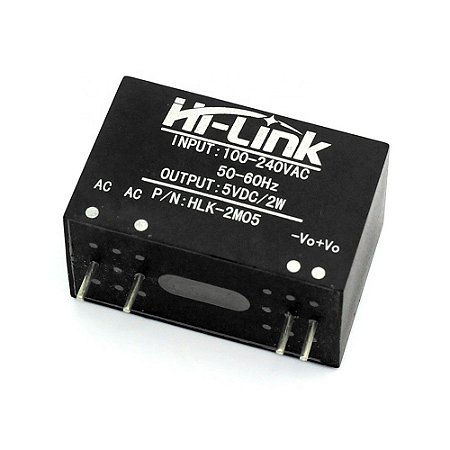 Mini Fonte Alimentação Tensão AC-DC 5V 2W Hi-Link HLK-2M05