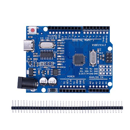 Placa Uno R3 Atmega328 Ch340 Tipo C Compatível Com Arduino