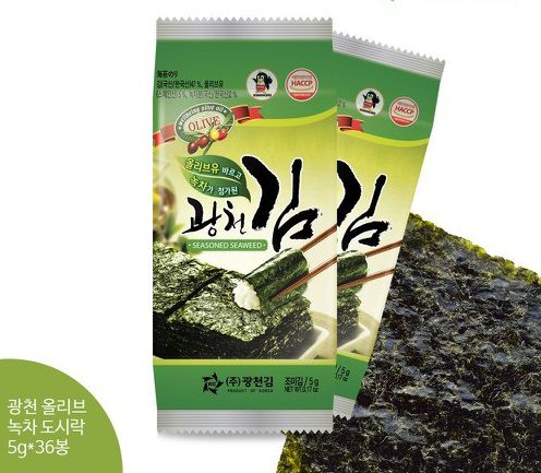 Alga Coreana c/ Matcha & Azeite -  01 UN (pacotinho com 10 folhas) 5g