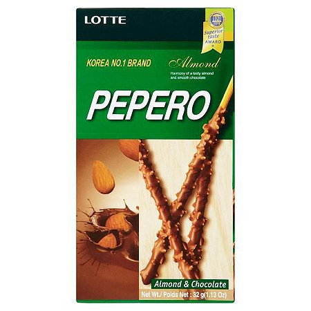 Pepero Sabor Amêndoas e Chocolate 32g
