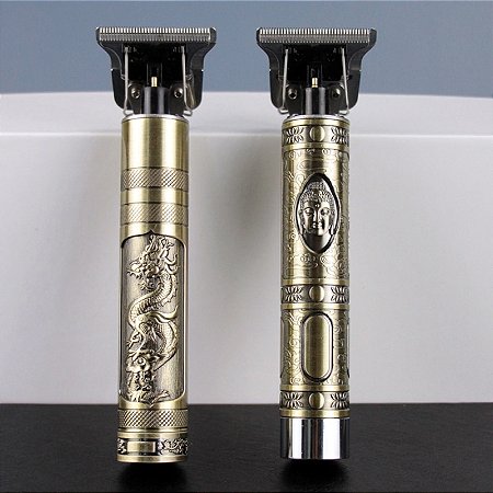 Máquina de Barbear e Cortar Cabelo Profissional Recarregável Sem Fio Buda ou Dragão