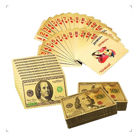 Jogo baralho dourado dólar espanhol - prova d'água - anti rasgo dourado dolár