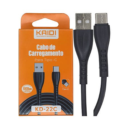Cabo USB m x USB-C m 1mt - Kaidi KD22c - PK Mobile - A sua ...