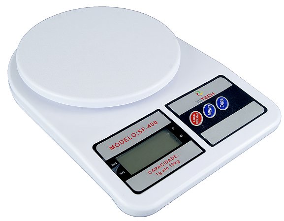 Balança Digital Academia Precisão 1g a 10kg Branca Alimentos Dieta ...