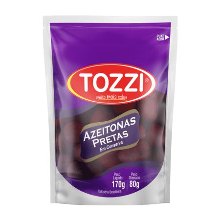 Azeitona Preta Sache Tozzi - Embalagem 24X80 GR - Preço Unitário R$4,32