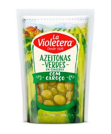 Azeitona Verde Sache La Violetera Com Caroço - Embalagem 20X100 GR - Preço Unitário R$3,4