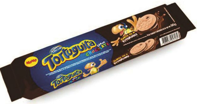 Biscoito Aymore Tortuguita Tortini Chocolate - Embalagem 65X90 GR - Preço Unitário R$2,4