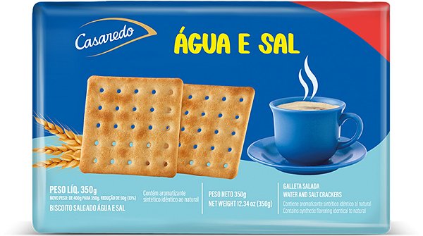 Biscoito Casaredo Agua E Sal - Embalagem 20X350 GR - Preço Unitário R$4,39