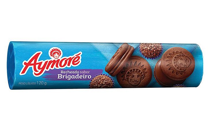 Biscoito Recheado Aymore Brigadeiro - Embalagem 48X120 GR - Preço Unitário R$2,09