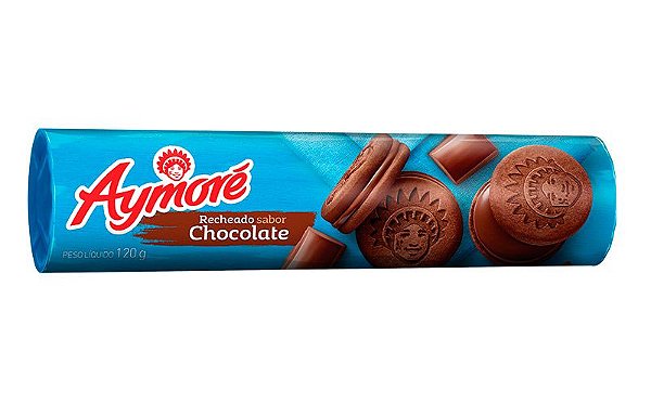 Biscoito Recheado Aymore Chocolate - Embalagem 48X120 GR - Preço Unitário R$2,02