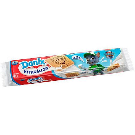 Biscoito Recheado Danix Leite Vitacalcio Patrulha Canina - Embalagem 65X86 GR - Preço Unitário R$1,6