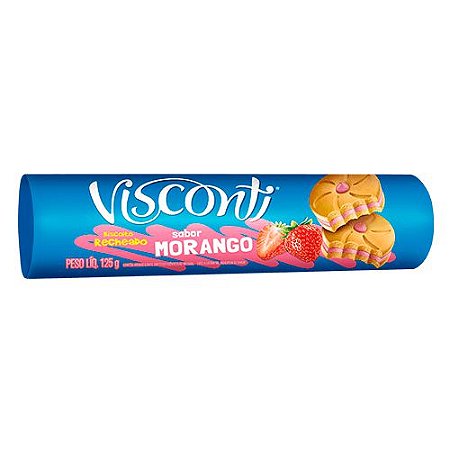 Biscoito Recheado Visconti Morango - Embalagem 64X125 GR - Preço Unitário R$2,07