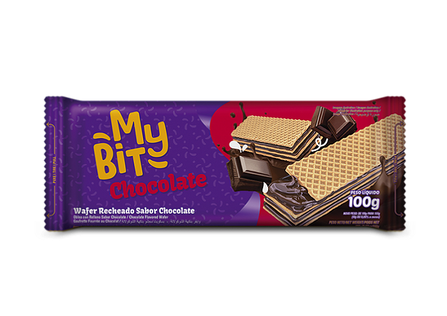 Biscoito Wafer My Bit Chocolate - Embalagem 30X100 GR - Preço Unitário R$1,69