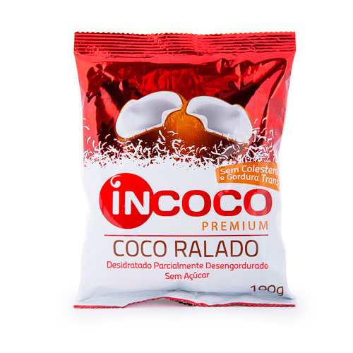 Coco Ralado Incoco Desidratado Sem Açucar - Embalagem 24X100 GR - Preço Unitário R$3,24