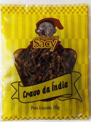 Cravo India Sacy Cartela - Embalagem 10X10 GR - Preço Unitário R$2,21