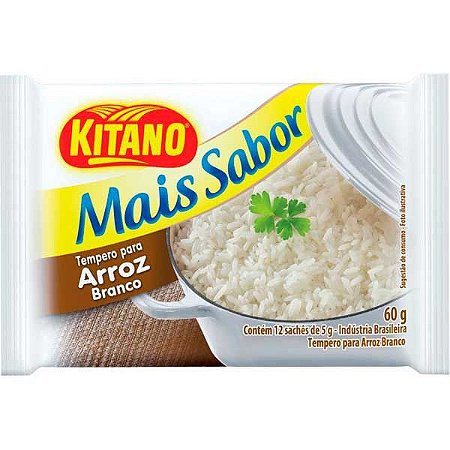 Tempero Em Po Mais Sabor Kitano Arroz - Branco - Embalagem 12X60 GR - Preço Unitário R$3,14