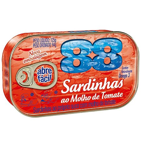 Sardinha 88 Molho De Tomate - Embalagem 1X125 GR