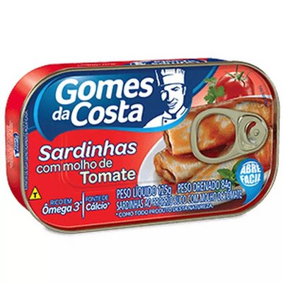 Sardinha Gomes Da Costa Molho De Tomate - Embalagem 1X125 GR