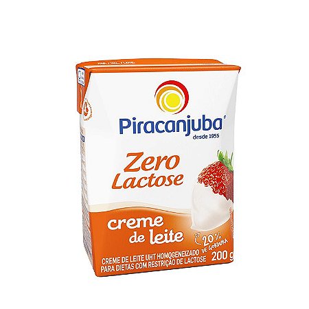 Creme De Leite Tetrapack Zero Lactose Piracanjuba - Embalagem 27X200 GR - Preço Unitário R$3,76