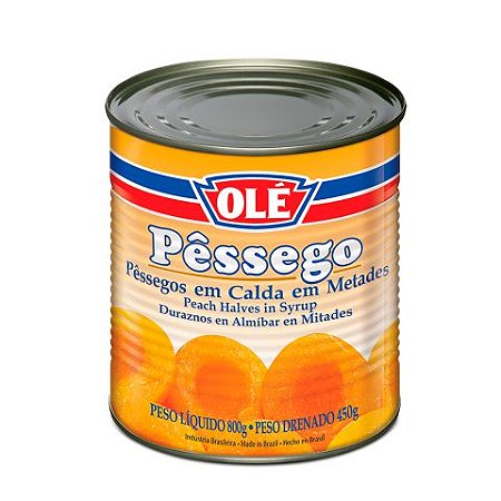 Doce Em Calda Pessego Metades Ole - Embalagem 12X450 GR - Preço Unitário R$13,96