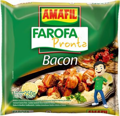 Farofa De Mandioca Amafil Sabor Bacon - Embalagem 10X250 GR - Preço Unitário R$3,28