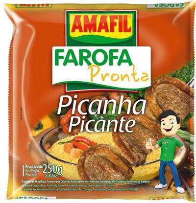 Farofa De Mandioca Amafil Sabor Picanha Picante - Embalagem 10X250 GR - Preço Unitário R$3,26