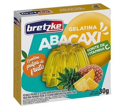 Gelatina em Po Bretzke Abacaxi - Embalagem 36X30 GR - Preço Unitário R$1,37