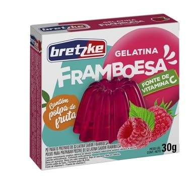 Gelatina em Po Bretzke Framboesa - Embalagem 36X30 GR - Preço Unitário R$1,33