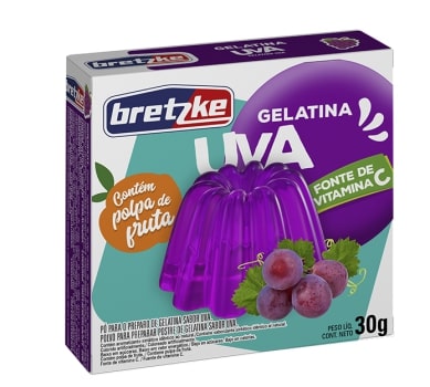 Gelatina em Po Bretzke Uva - Embalagem 36X30 GR - Preço Unitário R$1,33