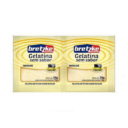 Gelatina Em Po Sem Sabor Incolor Bretzke - Embalagem 15X24 GR - Preço Unitário R$3,03