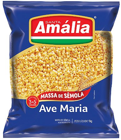 Macarrao Ave Maria Semola Santa Amalia - Embalagem 10X1 KG - Preço Unitário R$6,69