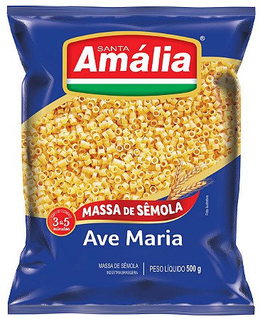 Macarrao Ave Maria Semola Santa Amalia - Embalagem 20X500 GR - Preço Unitário R$3,74
