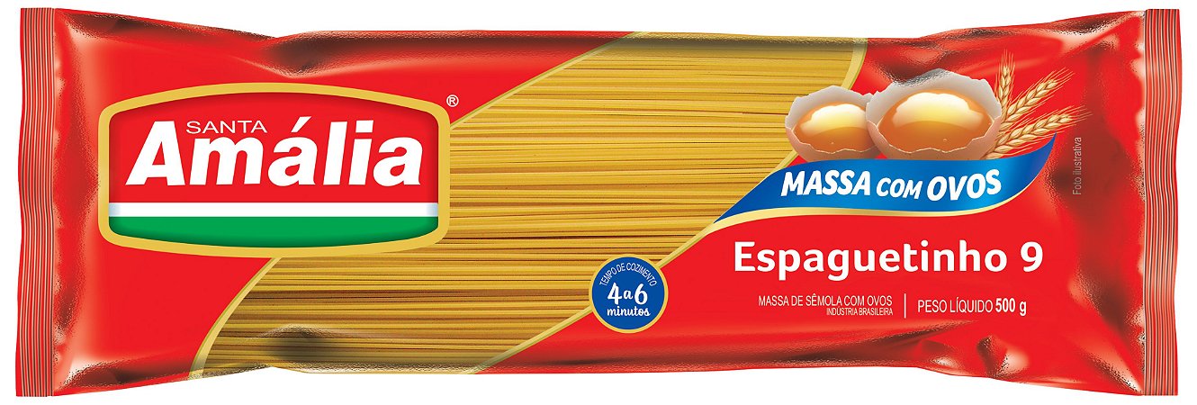 Macarrao Espaguete Ovos Santa Amalia N°9 - Embalagem 30X500 GR - Preço Unitário R$4,08