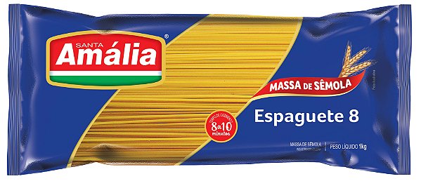 Macarrao Espaguete Semola Santa Amalia N°8 - Embalagem 15X1 KG - Preço Unitário R$6,69
