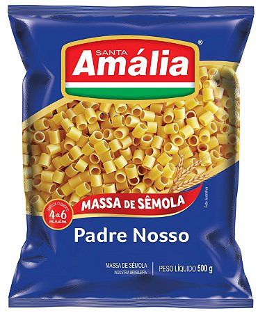 Macarrao Padre Nosso Semola Santa Amalia - Embalagem 20X500 GR - Preço Unitário R$3,48