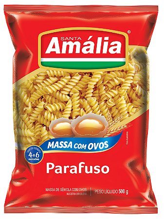Macarrao Parafuso Ovos Santa Amalia - Embalagem 20X500 GR - Preço Unitário R$4,1