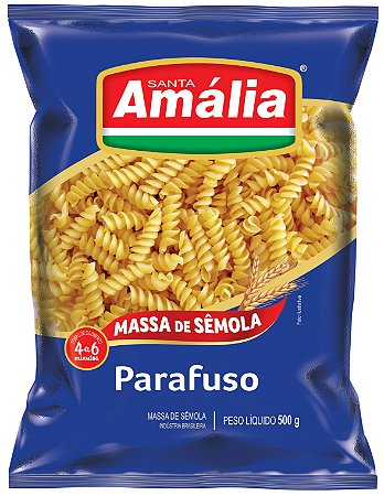 Macarrao Parafuso Semola Santa Amalia - Embalagem 20X500 GR - Preço Unitário R$3,38
