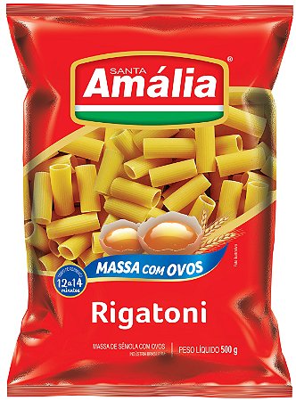 Macarrao Rigatoni Ovos Santa Amalia - Embalagem 20X500 GR - Preço Unitário R$5,91