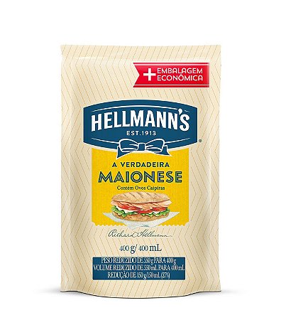 Maionese Hellmanns Sache Tradicional - Embalagem 12X400 GR - Preço Unitário R$10,27