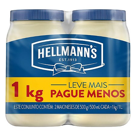 Maionese Hellmanns Pet Tradicional Promocional - Embalagem 12X500 GR - Preço Unitário R$8,4