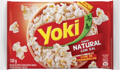 Milho De Pipoca Para Microondas Yoki Pop Corn Natural Com Sal - Embalagem 18X90 GR - Preço Unitário R$2,9